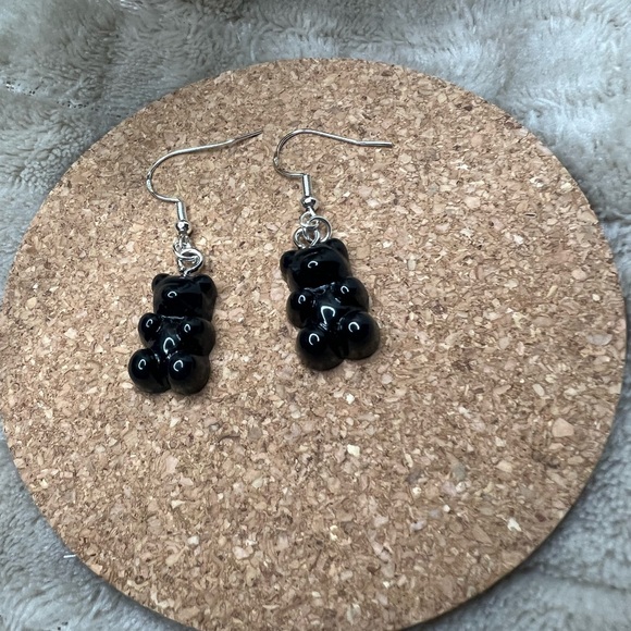Black Gummy Bear Earrings - Picture 2 of 3